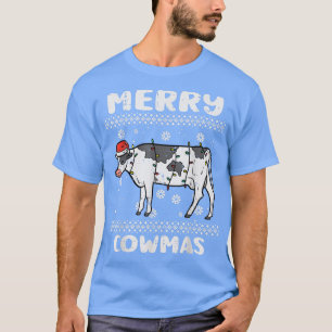 Camiseta Merry Cowmas Funny Animal Ugly Christmas PJs Xmas 