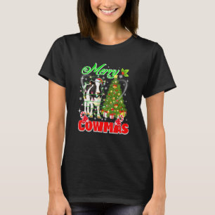 Camiseta Merry Cowmas Navidades Cute iluminan Santa Cow Far