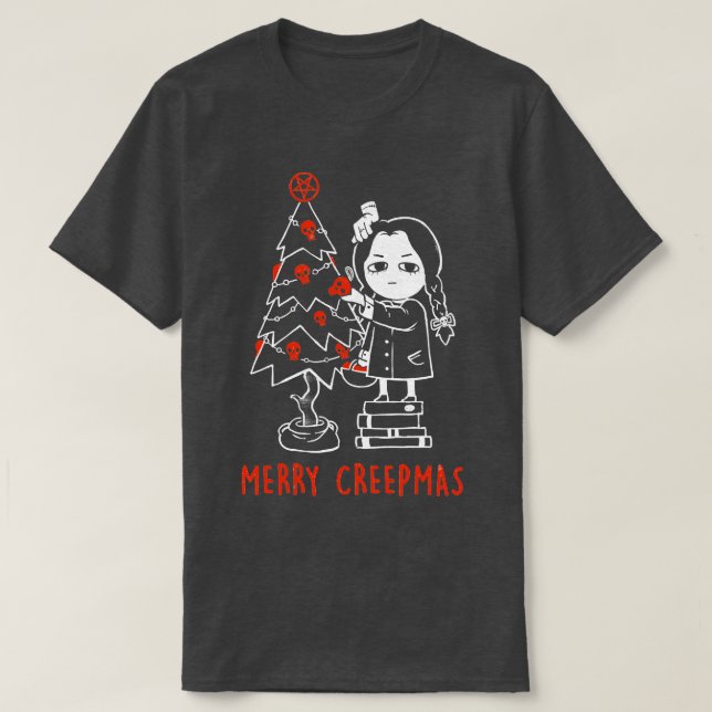 Camiseta Merry Creepmas Dark Funny Gótico Chica Halloween C (Diseño del anverso)