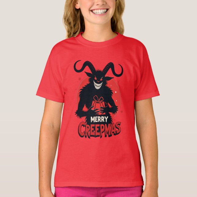 Camiseta Merry Creepmas Krampus Holiday (Anverso)