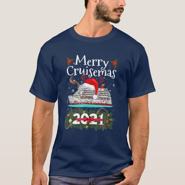 Camiseta Merry Cruisemas 2021 Navidades divertidos Santa Bo (Anverso)