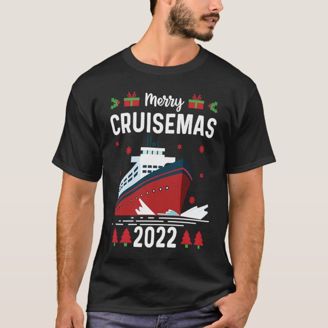 Camiseta Merry Cruisemas 2022 Family Cruise Christmas  Boat (Anverso)