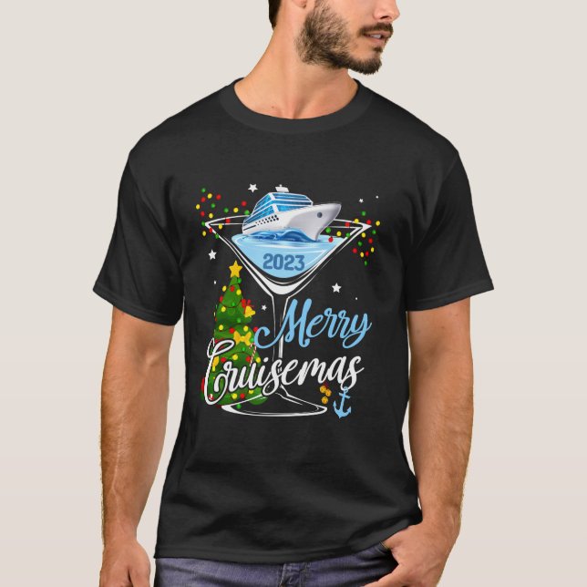 Camiseta Merry Cruisemas 2023 Funny Family Cruise Christmas (Anverso)