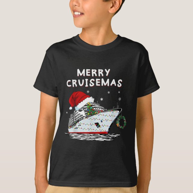 Camiseta Merry Cruisemas Cruise Ship Santa Hat Christmas Ho (Anverso)