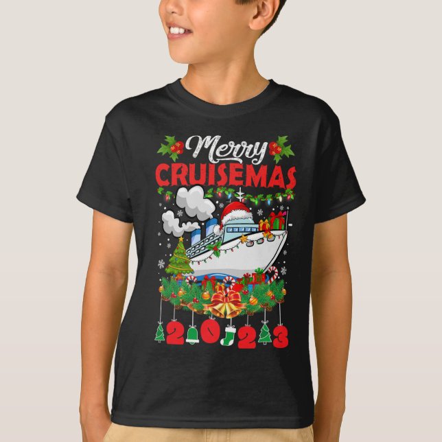 Camiseta Merry Cruisemas Familia Cruise Navidades 2023 Fun  (Anverso)