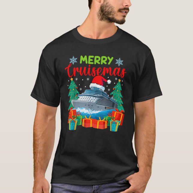Camiseta Merry Cruisemas Family Cruise Christmas Funny Boat (Anverso)