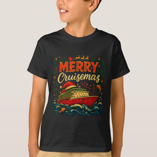 Camiseta Merry Cruisemas Funny Christmas Cruise Vacation  (Anverso)