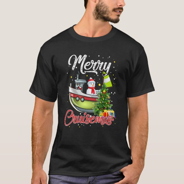 Camiseta Merry Cruisemas Merry Christmas  Snowman Tree Crui (Anverso)