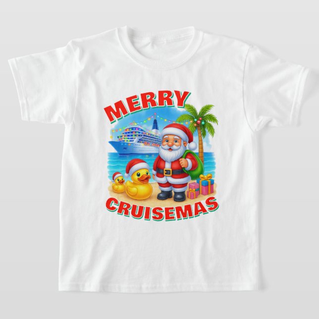 Camiseta Merry Cruisemas Tropical Santa, Cruise Duck Shirt  (Distribución)