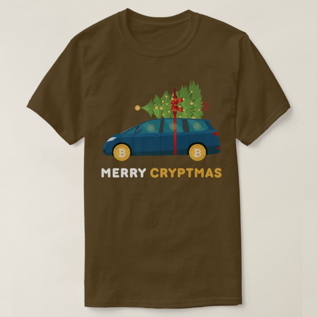 Camiseta Merry Cryptmas Funny Bitcoin Crypto BTC Festividad (Diseño del anverso)