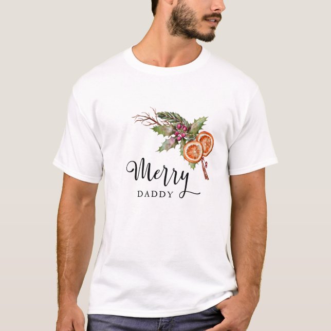 Camiseta Merry Daddy Navidades Baby Shower (Anverso)