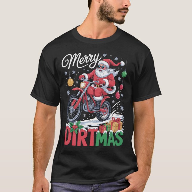 Camiseta Merry Dirtmas – Motocross Weihnachts T-Shirt (Anverso)