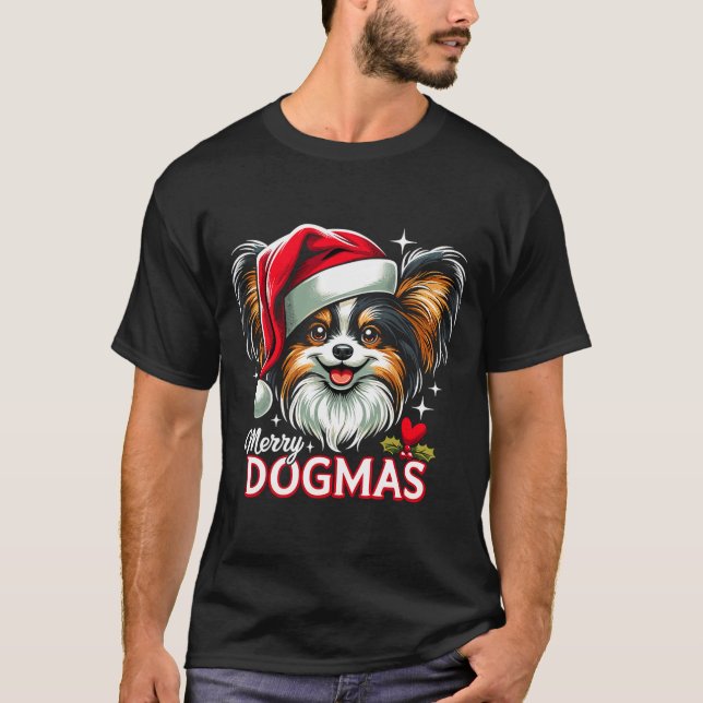 Camiseta Merry Dogmas Christmas Pallon Dog Santa Hat Xmas C (Anverso)