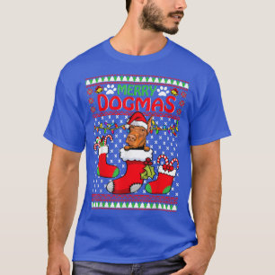 Camiseta Merry Dogmas Doberman Dog Funny Ugly Christmas Xma
