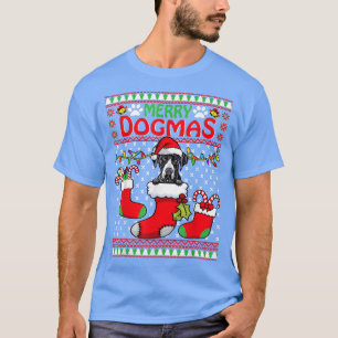 Camiseta Merry Dogmas Great Dane Dog Funny Navidades feos X