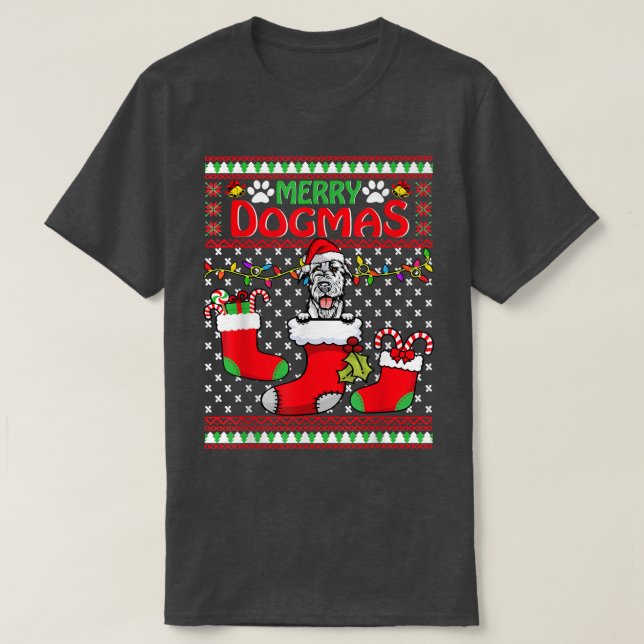 Camiseta Merry Dogmas Irish Setter Dog Navidades feos y gra (Diseño del anverso)