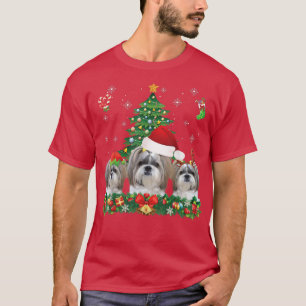 Camiseta Merry Dogmas Shih Tzu Santa Elf Reindeer Dog Chris