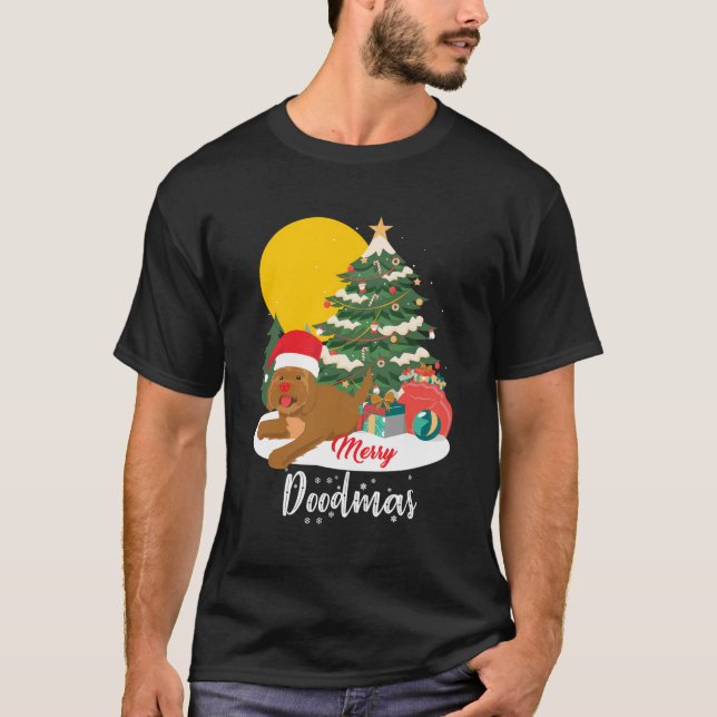 Camiseta Merry Doodmas Funny Navidades Labradoodle Doodle L (Anverso)
