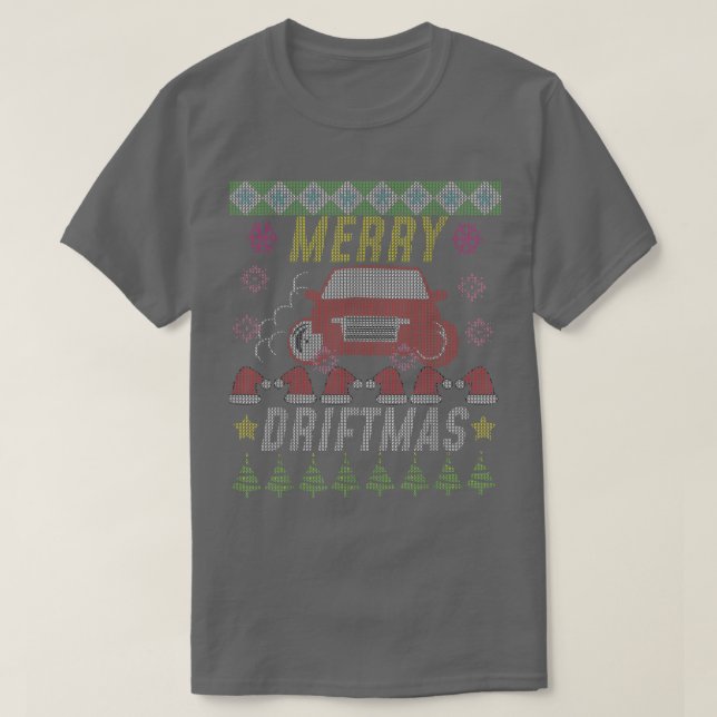 Camiseta Merry Driftmas Navidades feos suéteres  (Diseño del anverso)