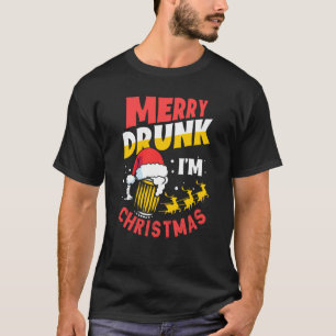 Camiseta Merry Drunk I M Navidades Funny Santa Claus Beer D