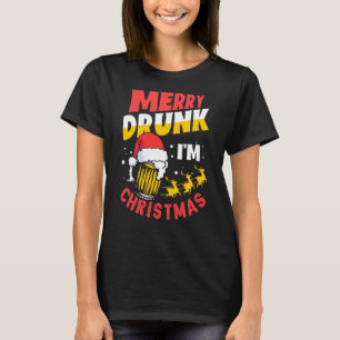 Camiseta Merry Drunk I M Navidades Funny Santa Claus Beer D
