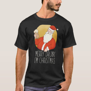 Camiseta Merry Drunk Soy Navidades Gracioso Santa Claus Bee