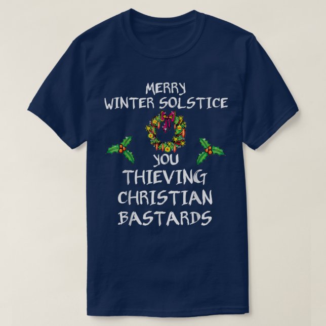 Camiseta Merry el solsticio de invierno que se cree cristia (Diseño del anverso)