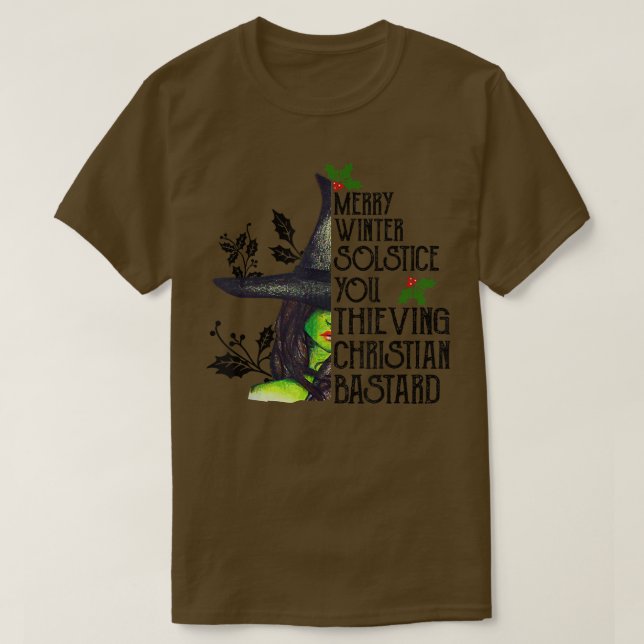 Camiseta Merry el solsticio de invierno que se cree cristia (Diseño del anverso)