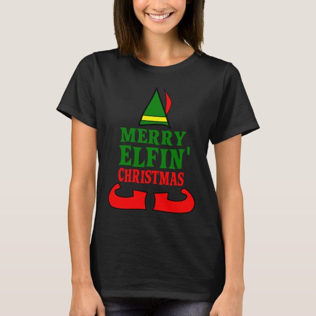 Camiseta Merry Elfin Navidades Shirt, graciosos Navidades (Anverso)