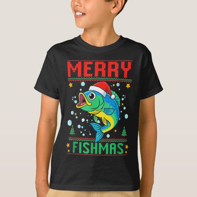 Camiseta Merry Fishmas B Fish Fishing Christmas  (Anverso)