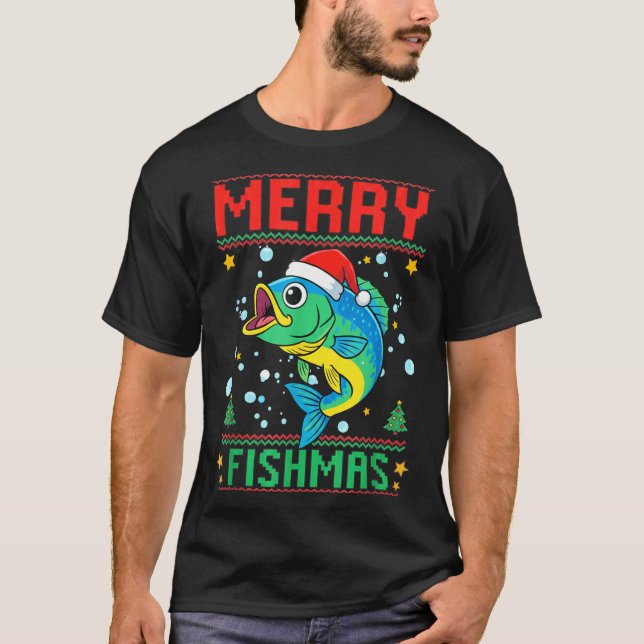 Camiseta Merry Fishmas B Fish Fishing Christmas  (Anverso)