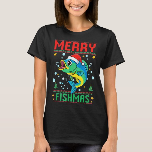 Camiseta Merry Fishmas B Fish Fishing Christmas  (Anverso)