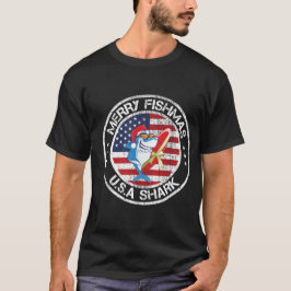 Camiseta Merry Fishmas Bandera de Estados Unidos Gran Tibur
