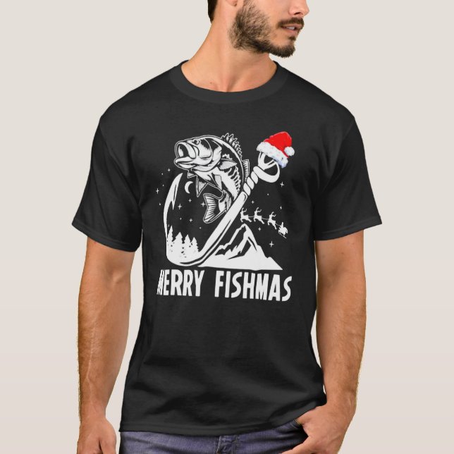 Camiseta Merry Fishmas Christmas Fishing Holiday (Anverso)