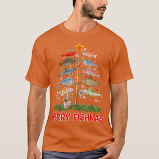 Camiseta Merry Fishmas Christmas Tree Decshing Lover F