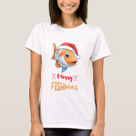 Camiseta Merry Fishmas Cute Pet Lover Sea Santa Fish