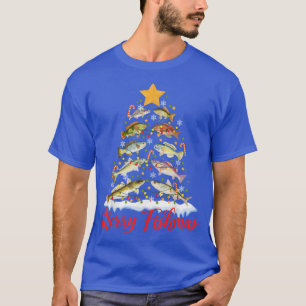 Camiseta Merry Fishmas Divertido Árbol de Navidad Ilumina F