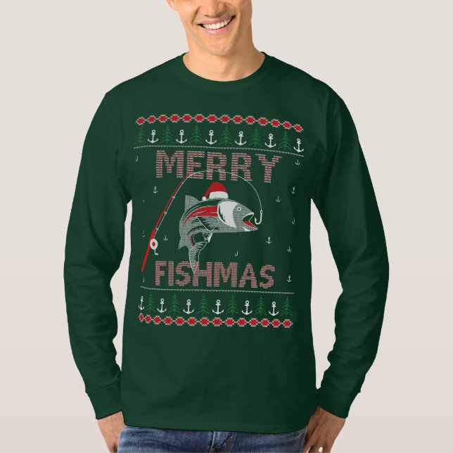 Camiseta Merry Fishmas Feo Navidades HoHo.. (Anverso)