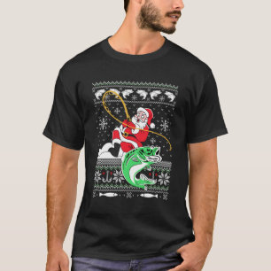 Camiseta Merry Fishmas Fisher Santa Ugly Fishing