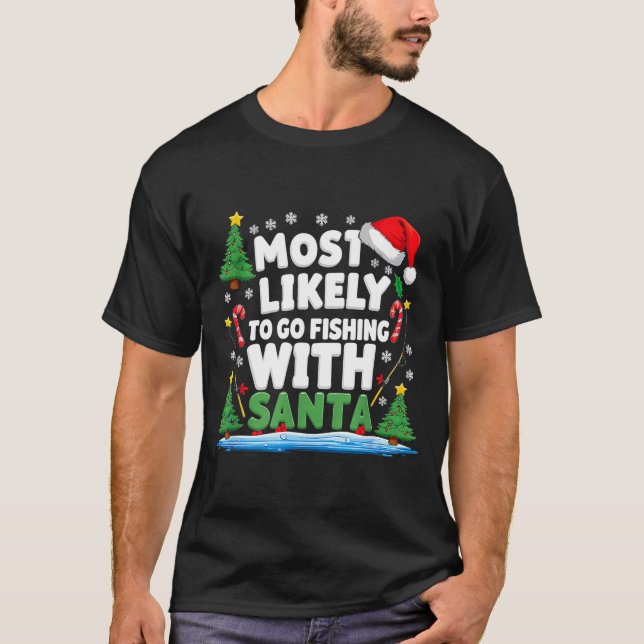 Camiseta Merry Fishmas Funny Fish Santa Bigfoot Christmas F (Anverso)