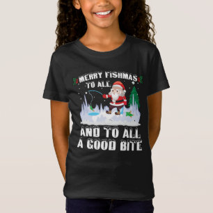 Camiseta Merry Fishmas Graciosa Pesca Pescador Navidad