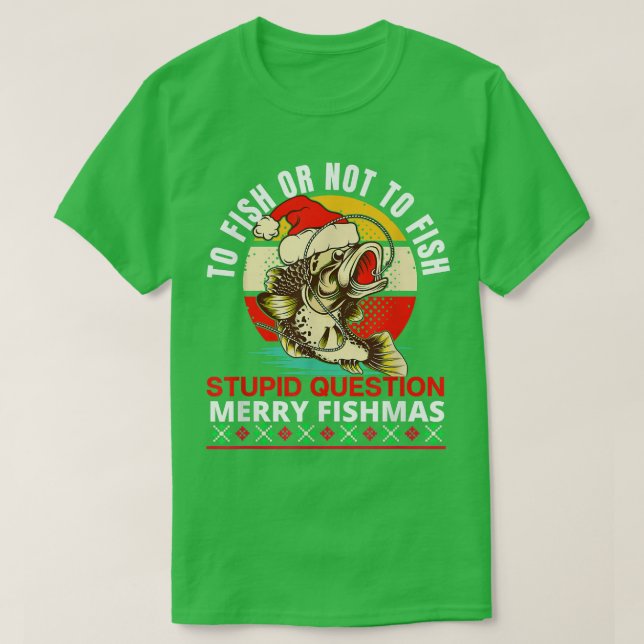 Camiseta Merry Fishmas, Navidades divertidos pescando, Wi-F (Diseño del anverso)
