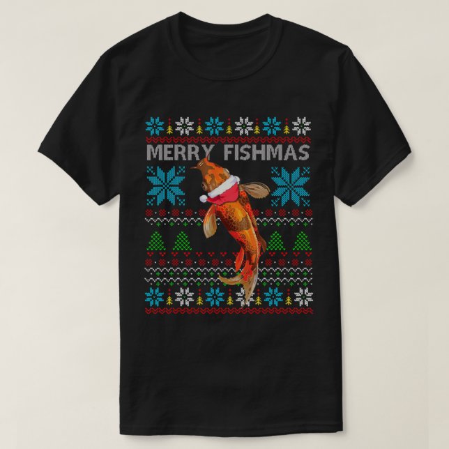 Camiseta Merry Fishmas Navidades Japoneses Koi Fish T-Shirt (Diseño del anverso)