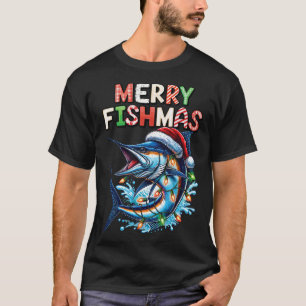Camiseta Merry Fishmas Santa Fishing Amantes Graciosos