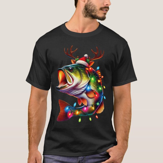 Camiseta Merry Fishmas Santa Fishing Lovers Funny Fisherman (Anverso)