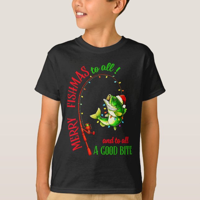 Camiseta Merry Fishmas To All Fishing Fisherman's Funny Chr (Anverso)
