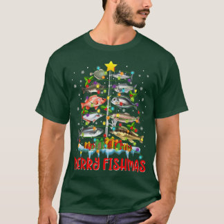 Camiseta Merry Fishmas Tree Funny Navidades Iluminan Fish F