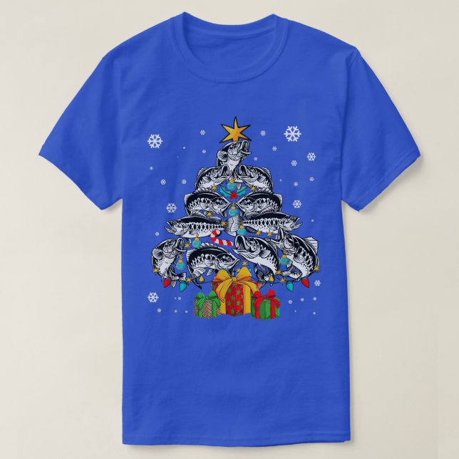 Camiseta Merry Fishmas Tree Funny Pescadores Navidades Para (Diseño del anverso)