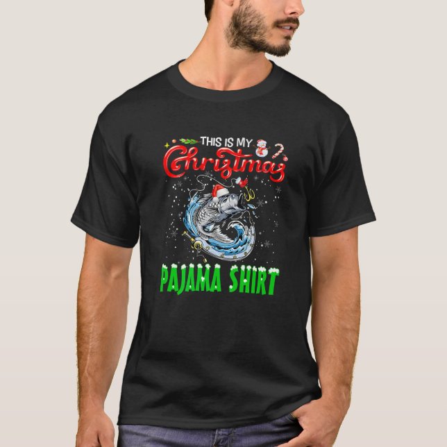 Camiseta Merry Fishmas Ugly Sweet Fish Pescador Rod Christ (Anverso)