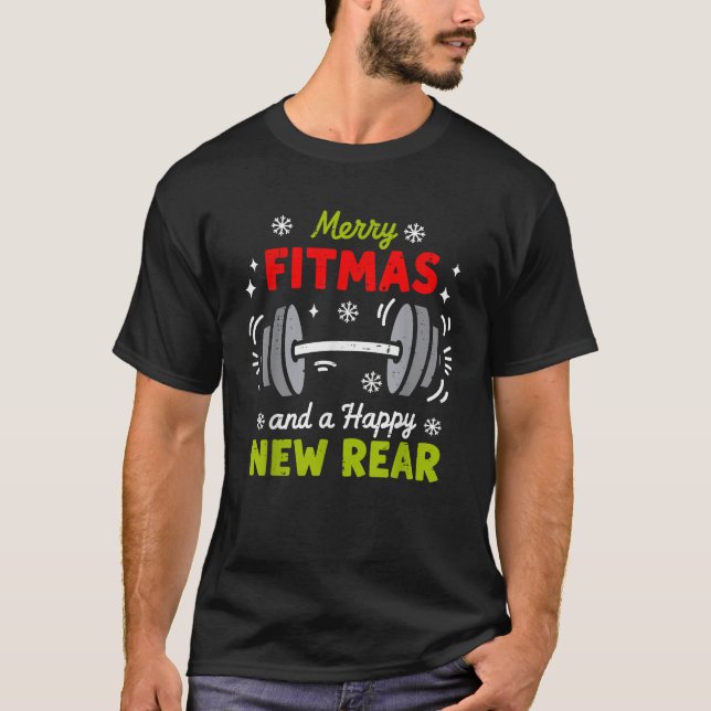 Camiseta Merry Fitmas and A Happy New Rear Christmas Fitnes (Anverso)